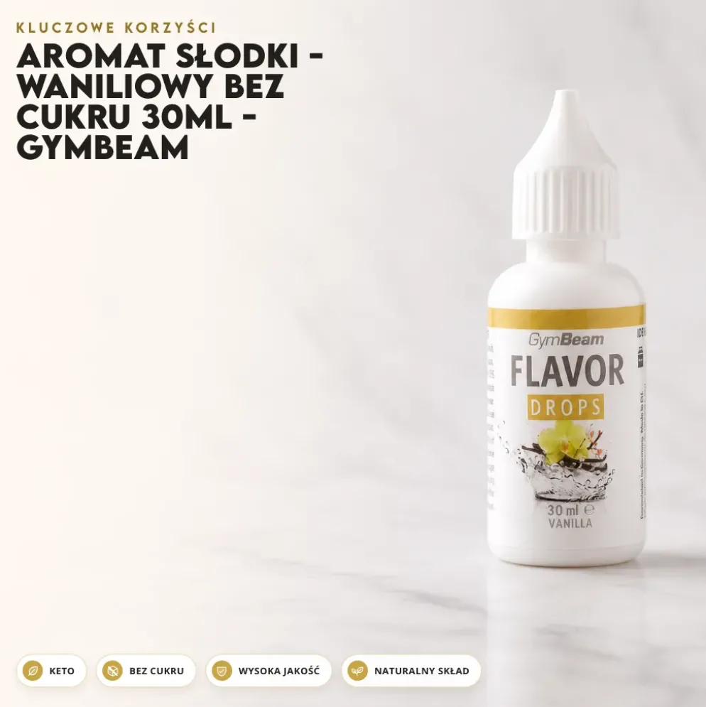 Aromat Słodki – Waniliowy Bez Cukru 30ml – GymBeam