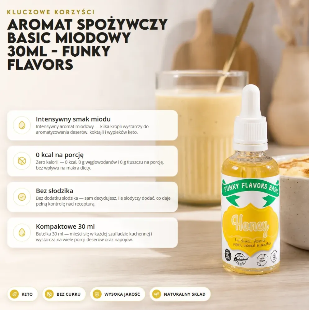 Aromat Spożywczy Basic Miodowy 30ml – Funky Flavors