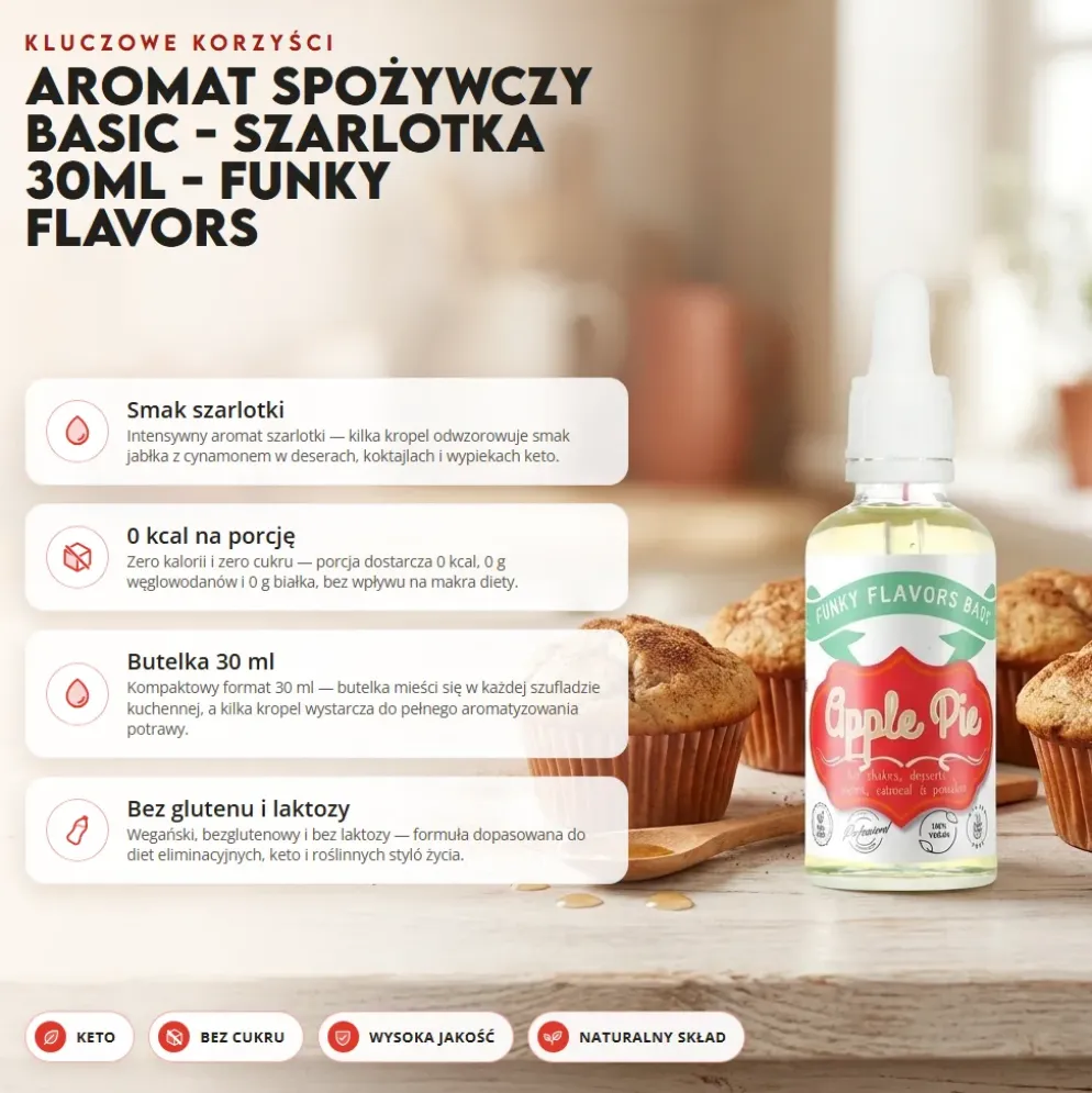 Aromat Spożywczy Basic – Szarlotka 30ml – Funky Flavors