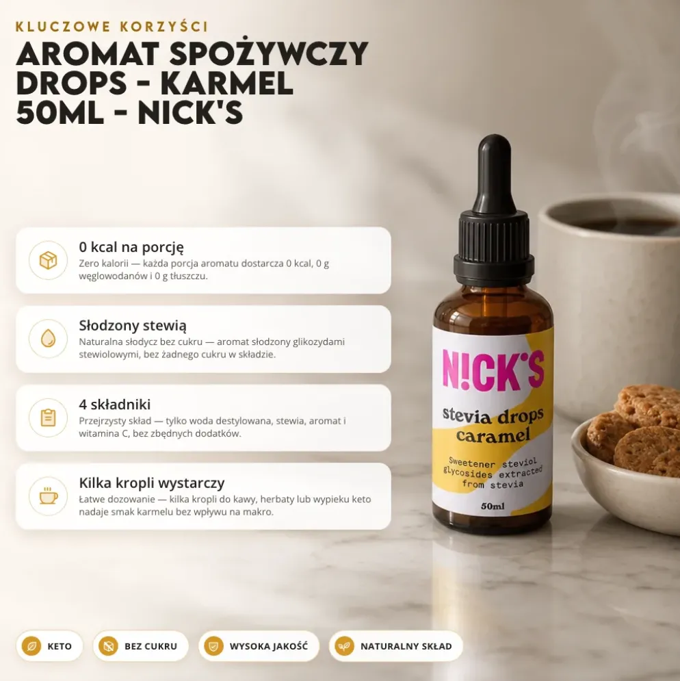 Aromat Spożywczy Drops – Karmel 50ml – Nick’s