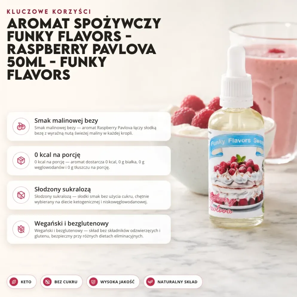 Aromat Spożywczy Funky Flavors – Raspberry Pavlova 50ml – Funky Flavors