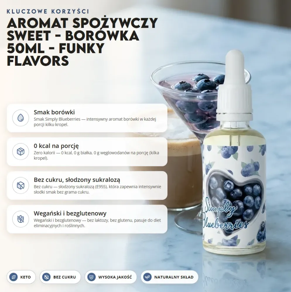 Aromat Spożywczy Sweet – Borówka 50ml – Funky Flavors