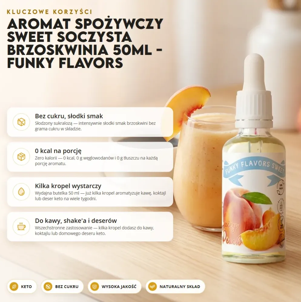 Aromat Spożywczy Sweet Soczysta Brzoskwinia 50ml – Funky Flavors