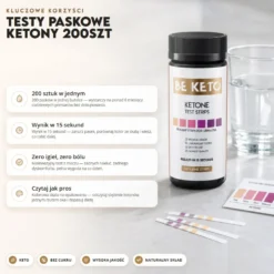 Badanie ciał ketonowych – testy paskowe 200 szt. – BeKeto