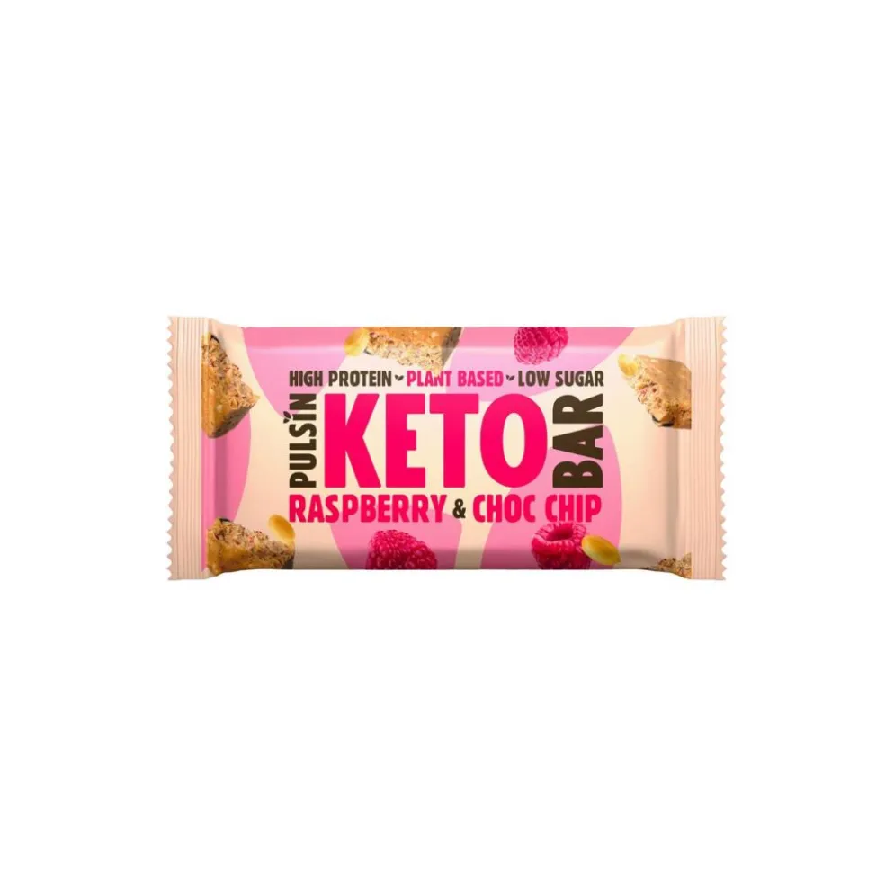 Baton Keto – Choc Chip Raspberry 50g – Pulsin