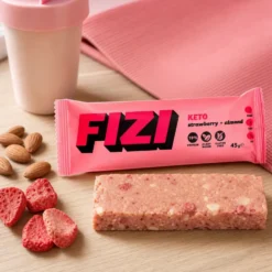 Baton Keto Protein – Strawberry + Almond 45g – FIZI