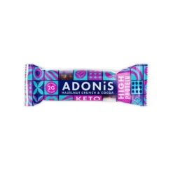 Baton keto z orzechami laskowymi i kakao 45g – Adonis