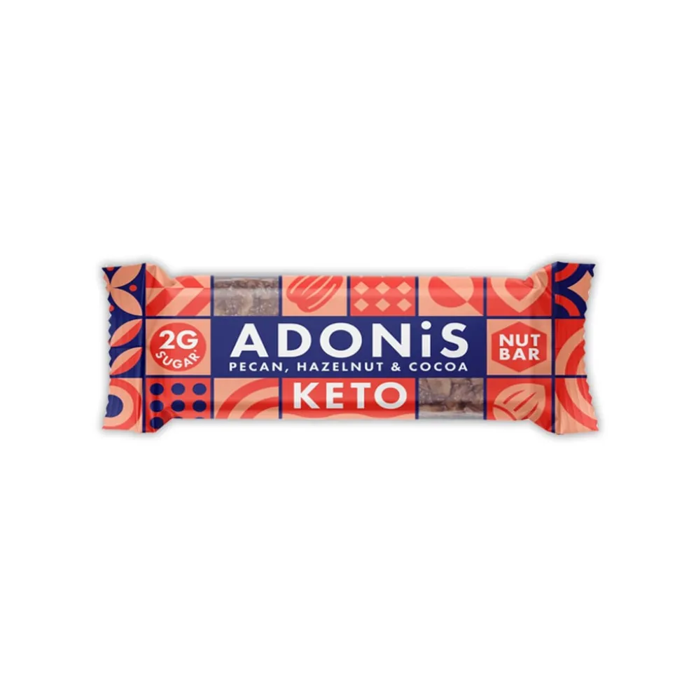 Baton Keto z Orzechami Pekan, Laskowymi i Kakao 35g – Adonis