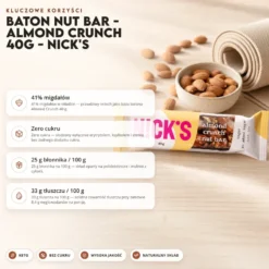 Baton Nut Bar – Almond Crunch 40g – Nick’s