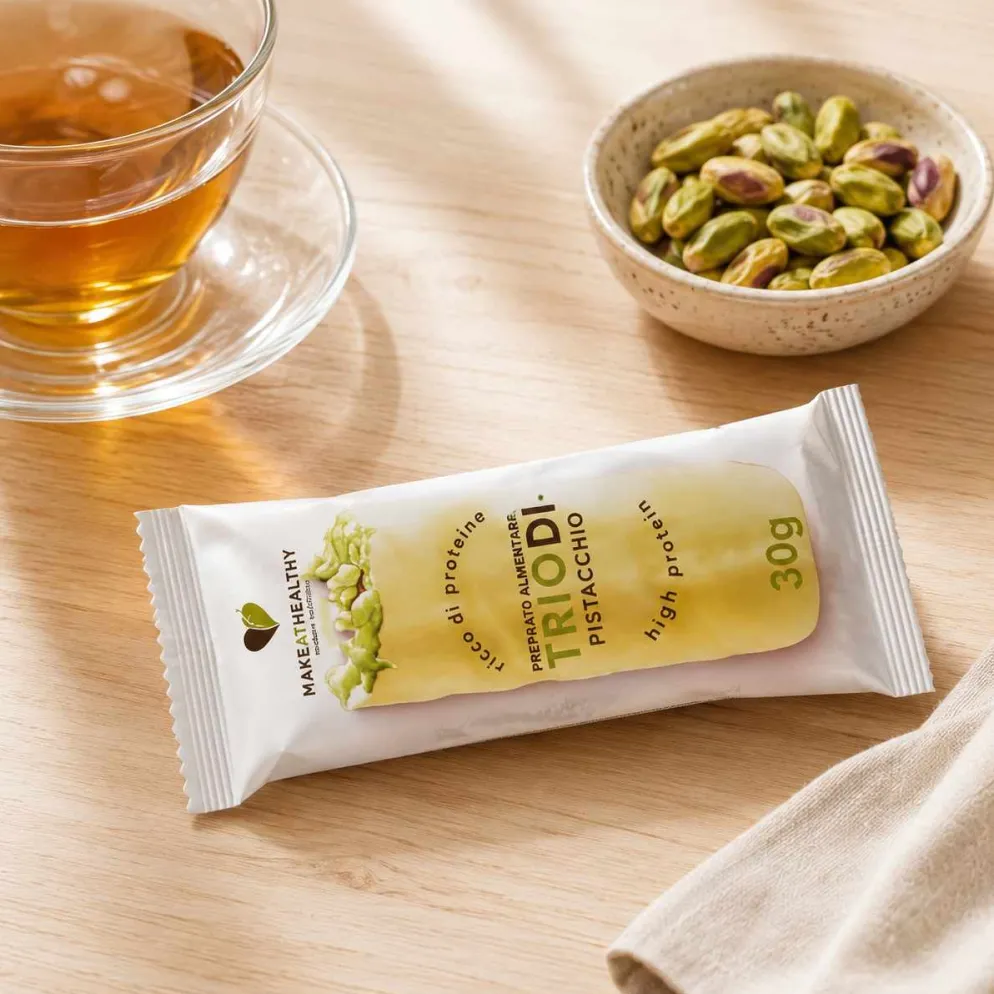 Baton Triodi Biała Czekolada i Pistacja 30g – Makeathealthy