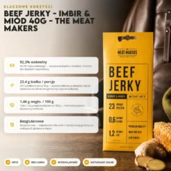 Beef Jerky – Imbir & Miód 40g – The Meat Makers