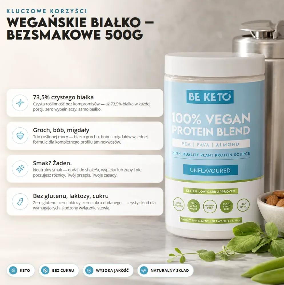 Białko Wegańskie – Bezsmakowe 500g – Beketo