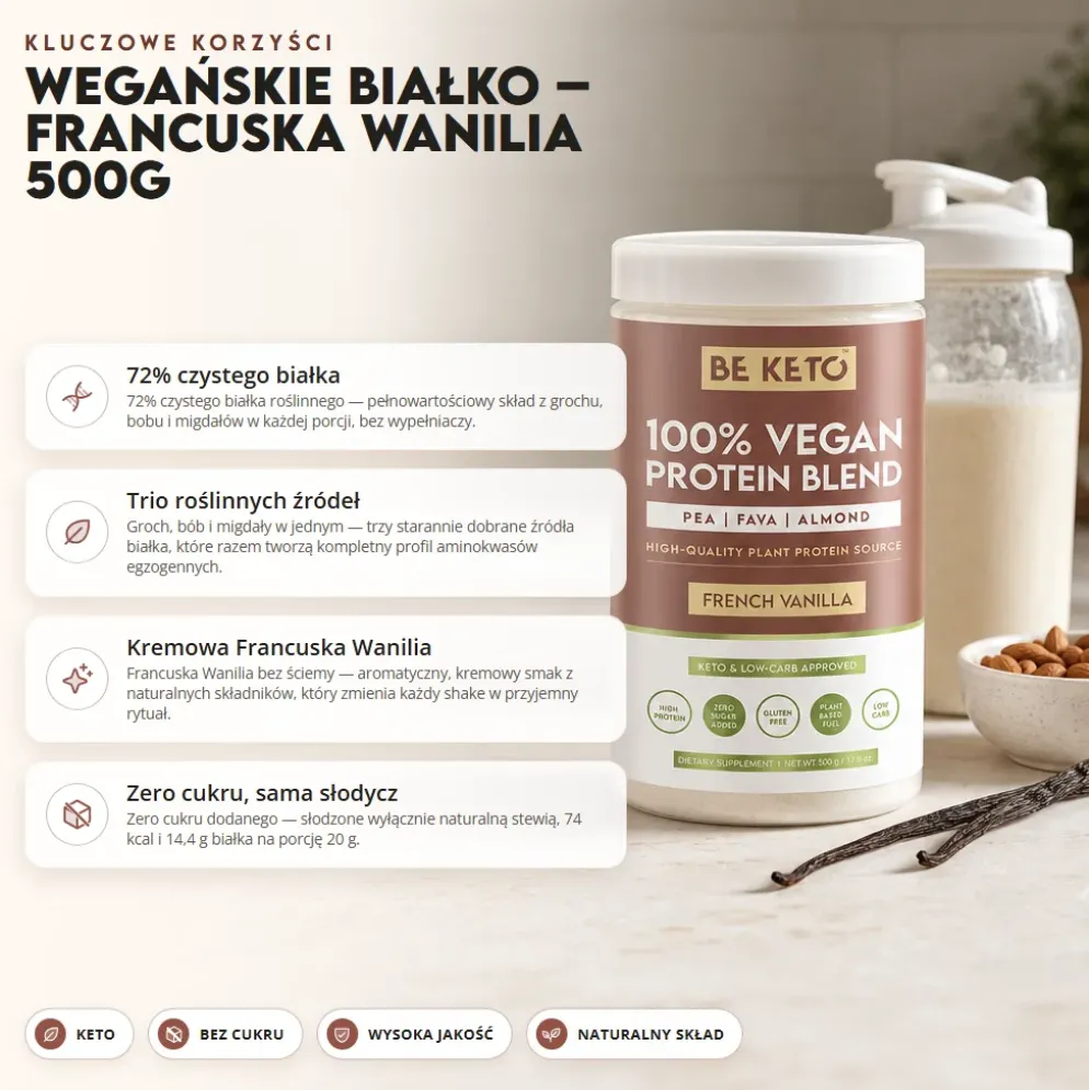 Białko Wegańskie – Francuska Wanilia 500g – Beketo