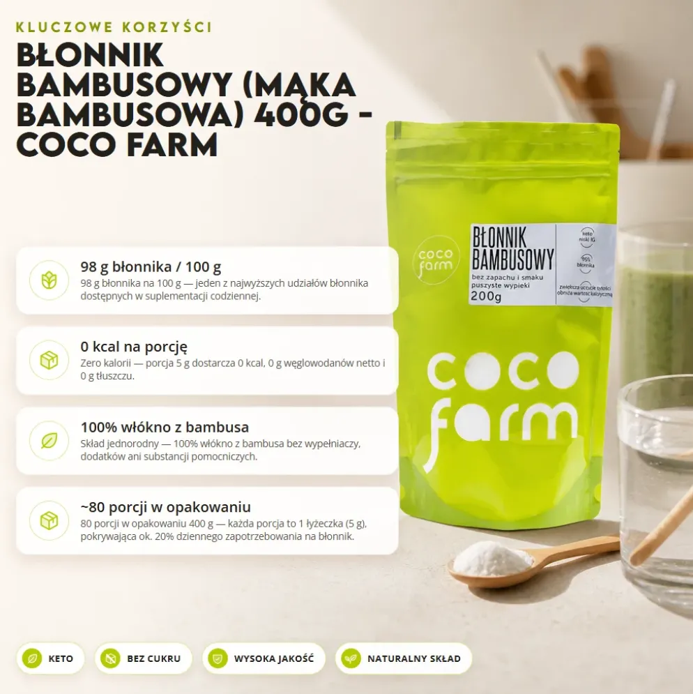 Błonnik Bambusowy (Mąka Bambusowa) 400g – Coco Farm