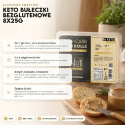 Bułeczki Keto Bezglutenowe 8x25g – BeKeto