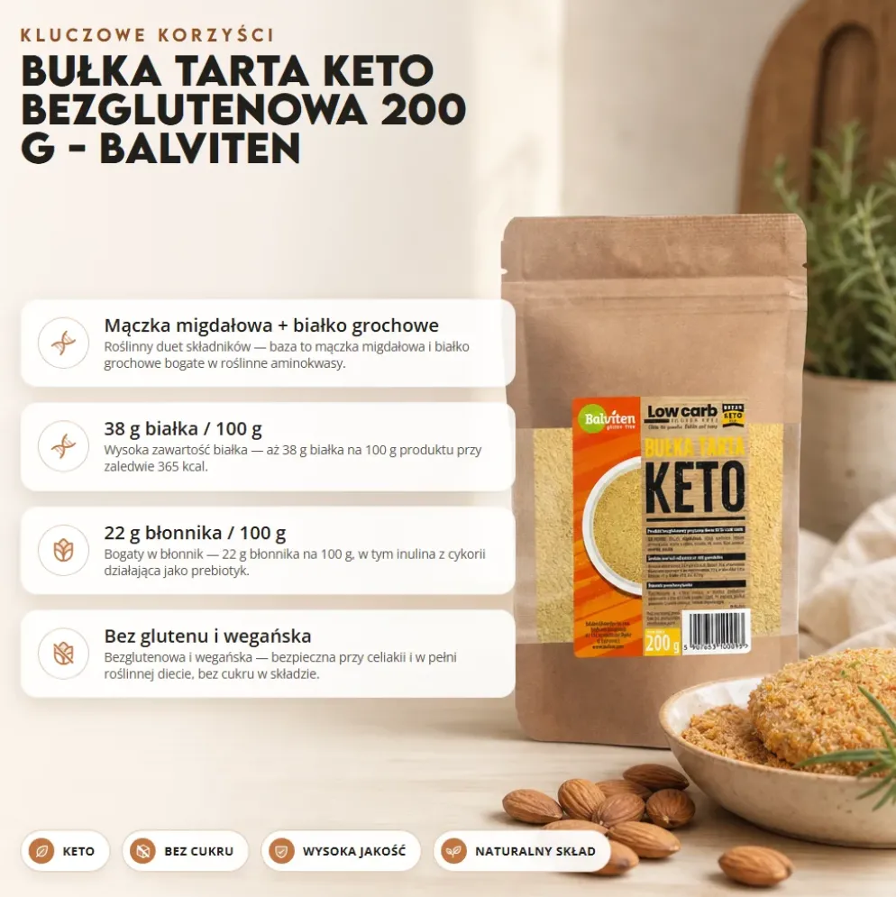 Bułka Tarta Keto Bezglutenowa 200 g – Balviten