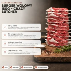 Burger wołowy 180g – Crazy Butcher