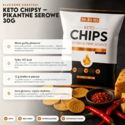 Chipsy Keto Pikantne – Serowe 30g – Beketo