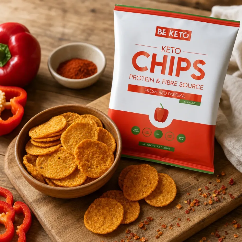 Chipsy Keto – Świeża Czerwona Papryka 30g – BeKeto