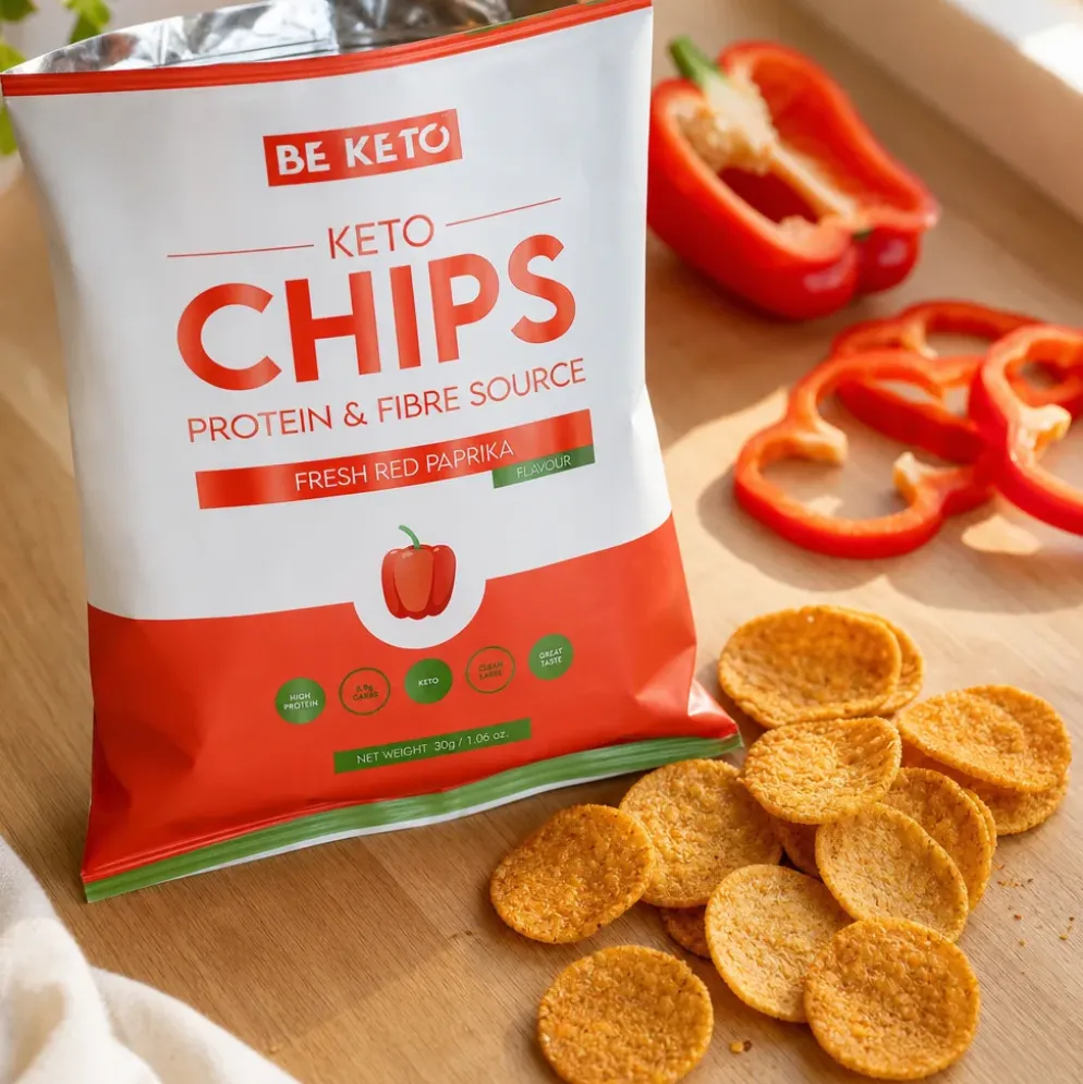 Chipsy Keto – Świeża Czerwona Papryka 30g – BeKeto