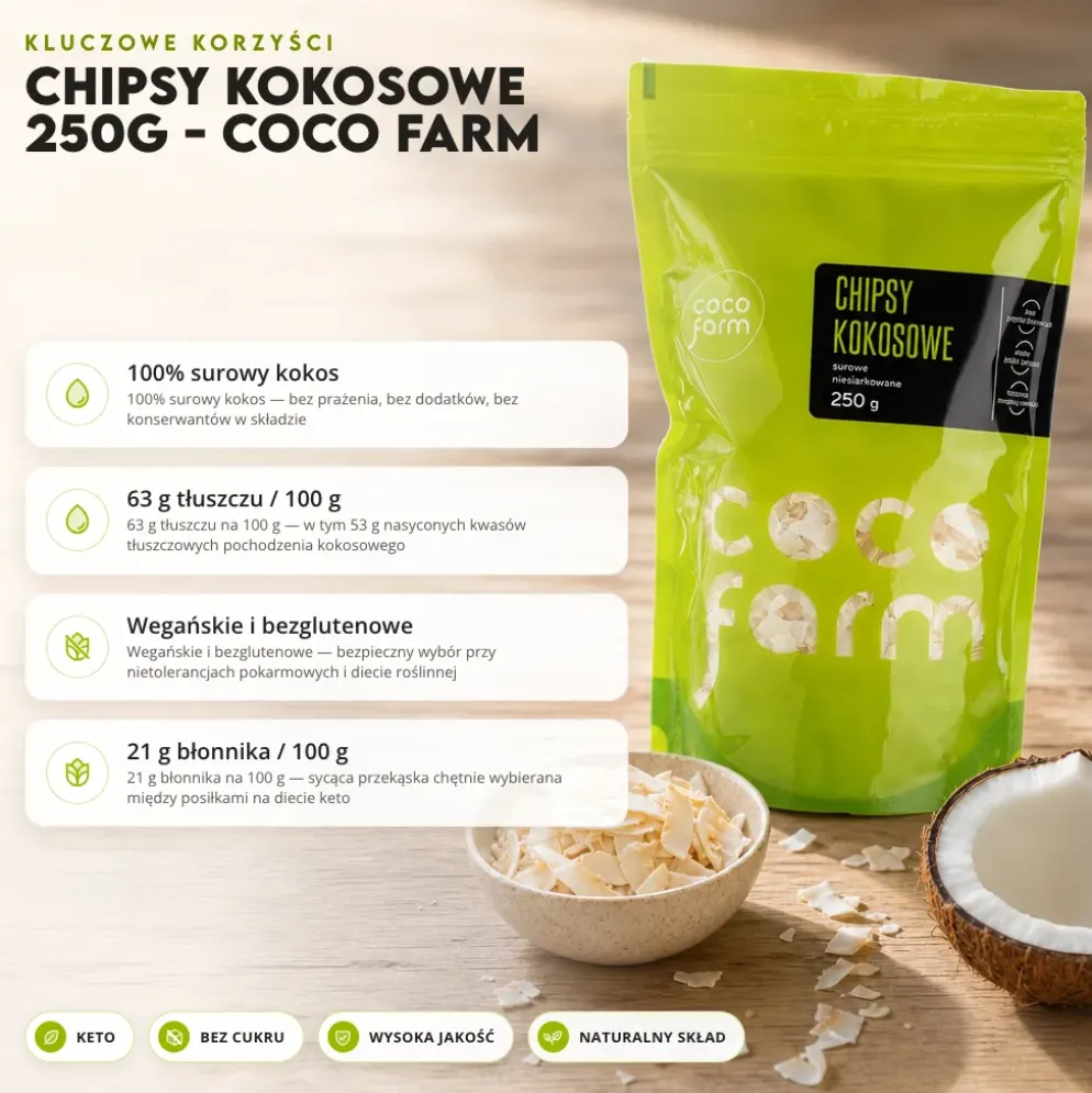 Chipsy kokosowe 250g – Coco Farm
