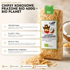 Chipsy Kokosowe Prażone BIO 400g – BIO PLANET