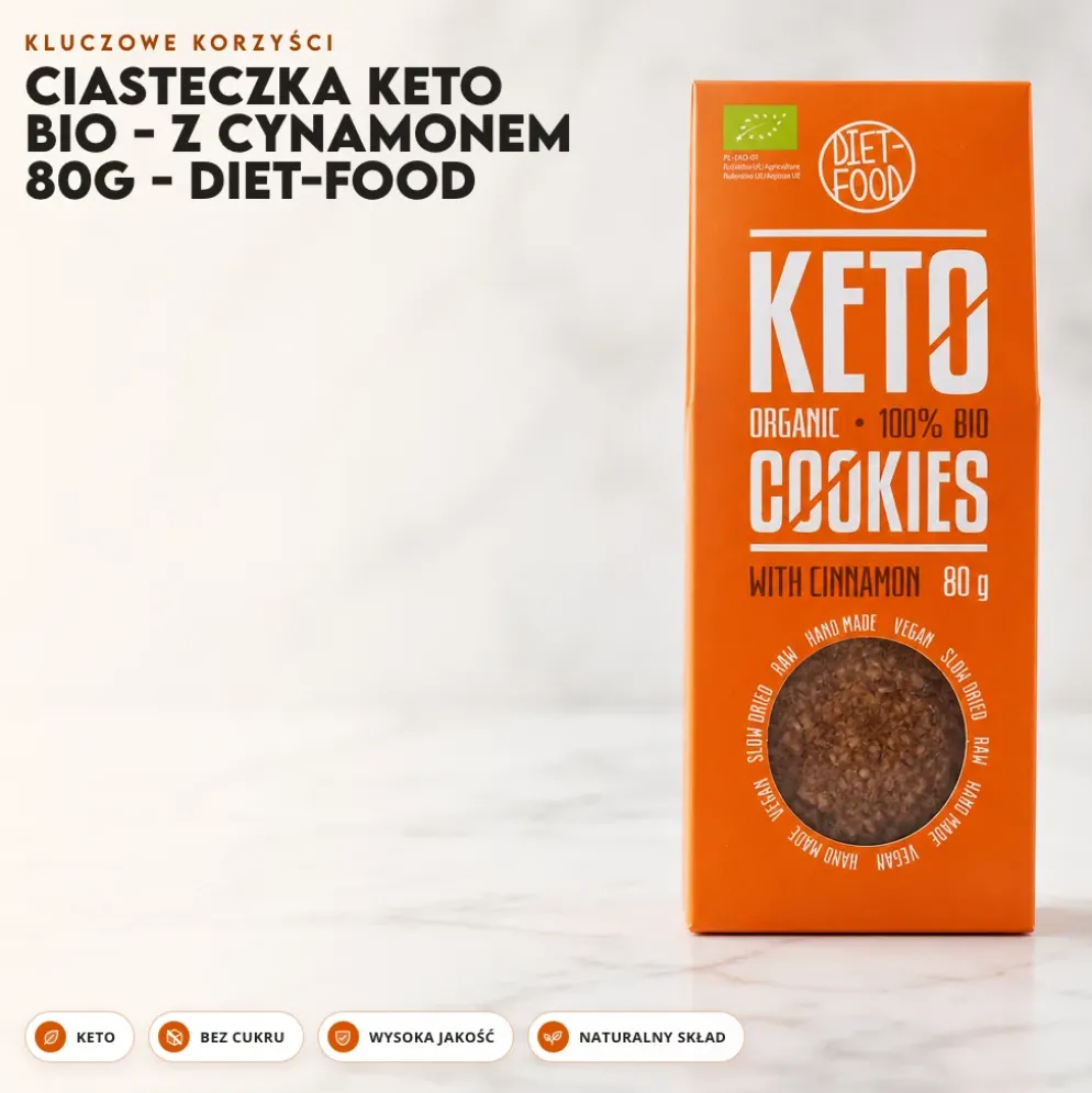 Ciasteczka Keto BIO – z Cynamonem 80g – Diet-Food