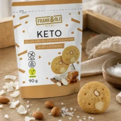 Ciasteczka Mini Keto – Słony Karmel, Kokos & Orzechy 90g – Frank&Oli