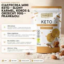 Ciasteczka Mini Keto – Słony Karmel, Kokos & Orzechy 90g – Frank&Oli