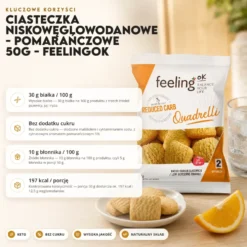 Ciasteczka Niskowęglowodanowe – Pomarańczowe 50g – FeelingOK