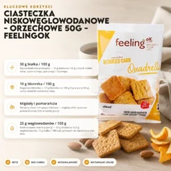 Ciasteczka Niskowęglowodanowe – Orzechowe 50g – FeelingOK