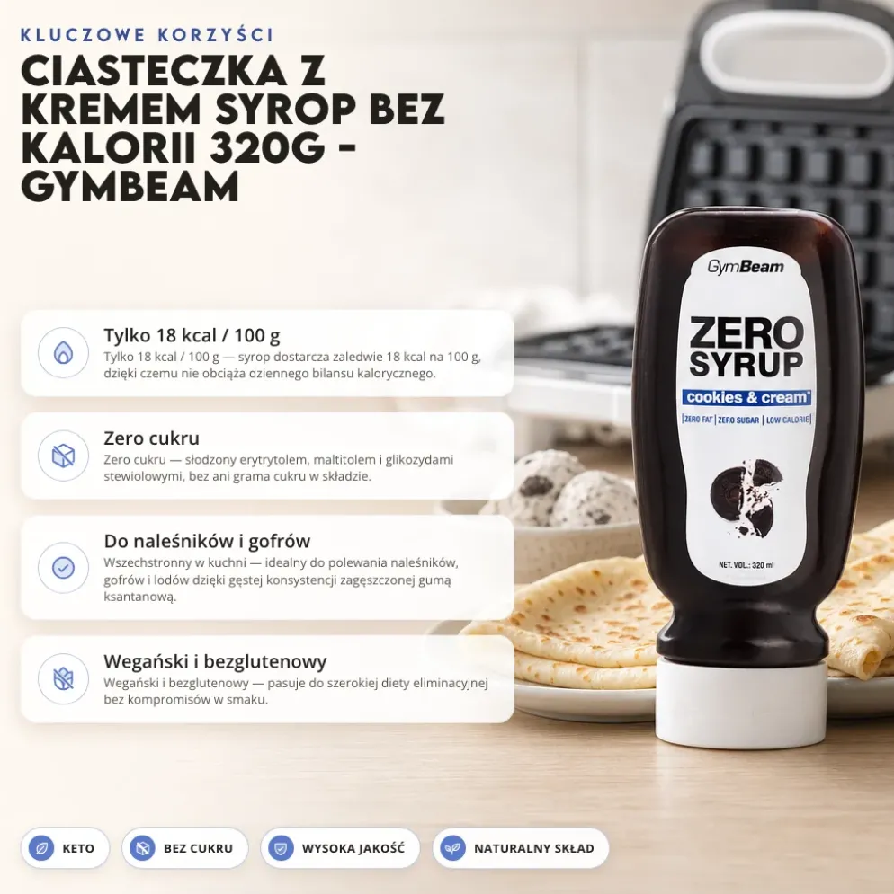 Ciasteczka z kremem syrop bez kalorii 320g – GymBeam