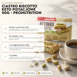 Ciastko Biscotto Keto Pistacjowe 50g – Pronutrition