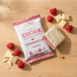 Ciastko Keto – Biała Czekolada & Malina 40g – Beketo
