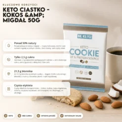 Ciastko Keto – Kokos & Migdał 50g – Beketo