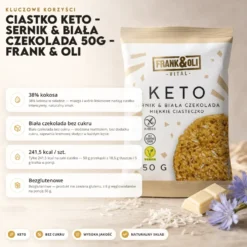 Ciastko Keto – Sernik & Biała Czekolada 50g – Frank & Oli