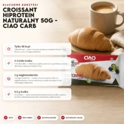 Croissant HiProtein Naturalny 50g – Ciao Carb