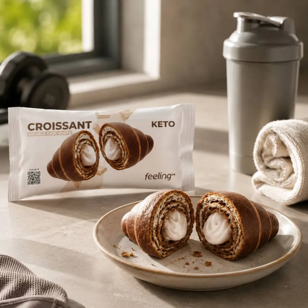 Croissant Keto Podwójna Biała Czekolada 50g – FeelingOk