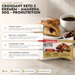 Croissant Keto z Kremem – Amarena 50g – Pronutrition