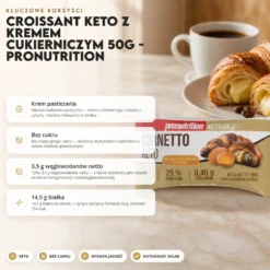 Croissant Keto z Kremem Cukierniczym 50g – Pronutrition