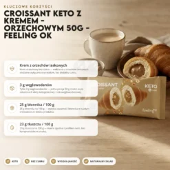Croissant Keto z Kremem – Orzechowym 50g – Feeling Ok
