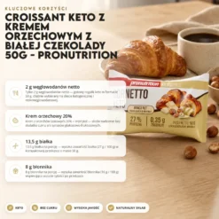 Croissant Keto z Kremem Orzechowym z Białej Czekolady 50g – Pronutrition