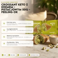 Croissant Keto z Kremem – Pistacjowym 50g – Feeling Ok