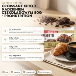 Croissant Keto z Nadzieniem Czekoladowym 50g – Pronutrition