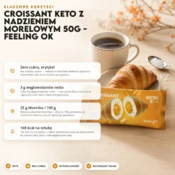 Croissant Keto z Nadzieniem Morelowym 50g – Feeling Ok