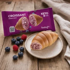 Croissant Keto z Nadzieniem – Owoce Leśne 50g – Feeling Ok