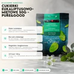 Cukierki eukaliptusowo-miętowe 50g – Pure&Good