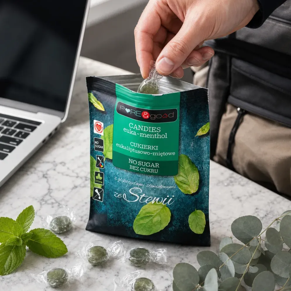Cukierki eukaliptusowo-miętowe 50g – Pure&Good