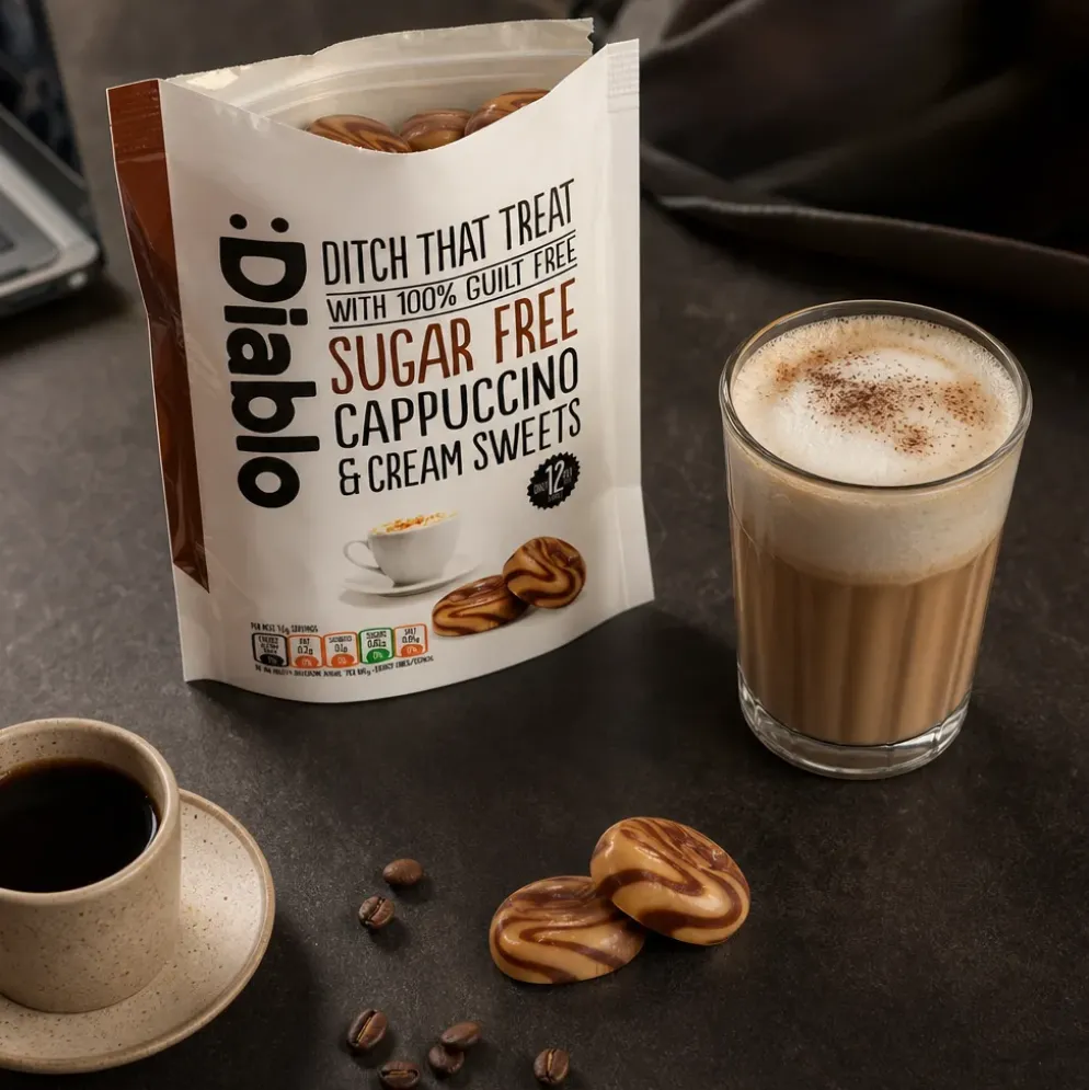 Cukierki kawowo-śmietankowe bez cukru 75g – Diablo