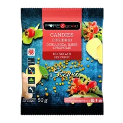 Cukierki z Dziką Różą, Imbirem i Propolisem bez Cukru 50g – Pure&Good